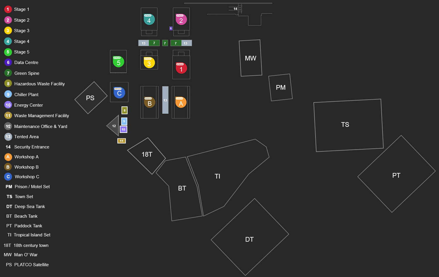 Cape Town Film Studios OT Map Detail
