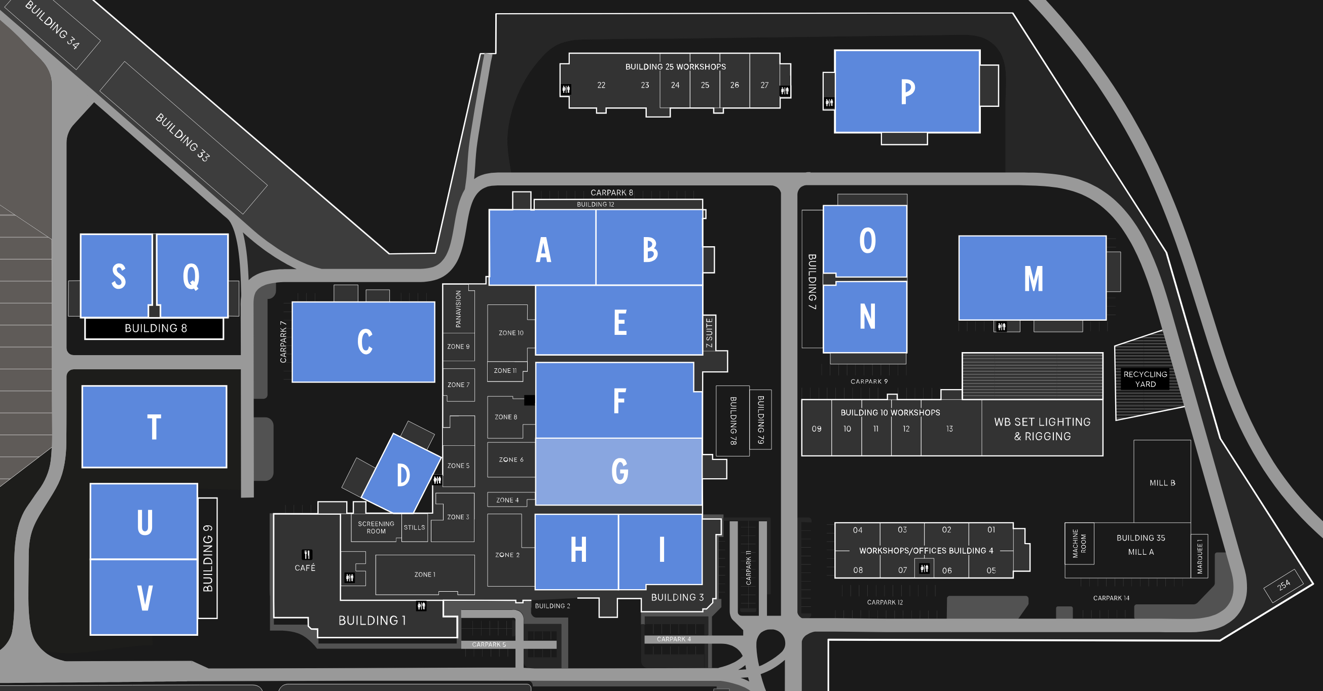 Warner Bros. Studios Leavesden SS G Map Detail