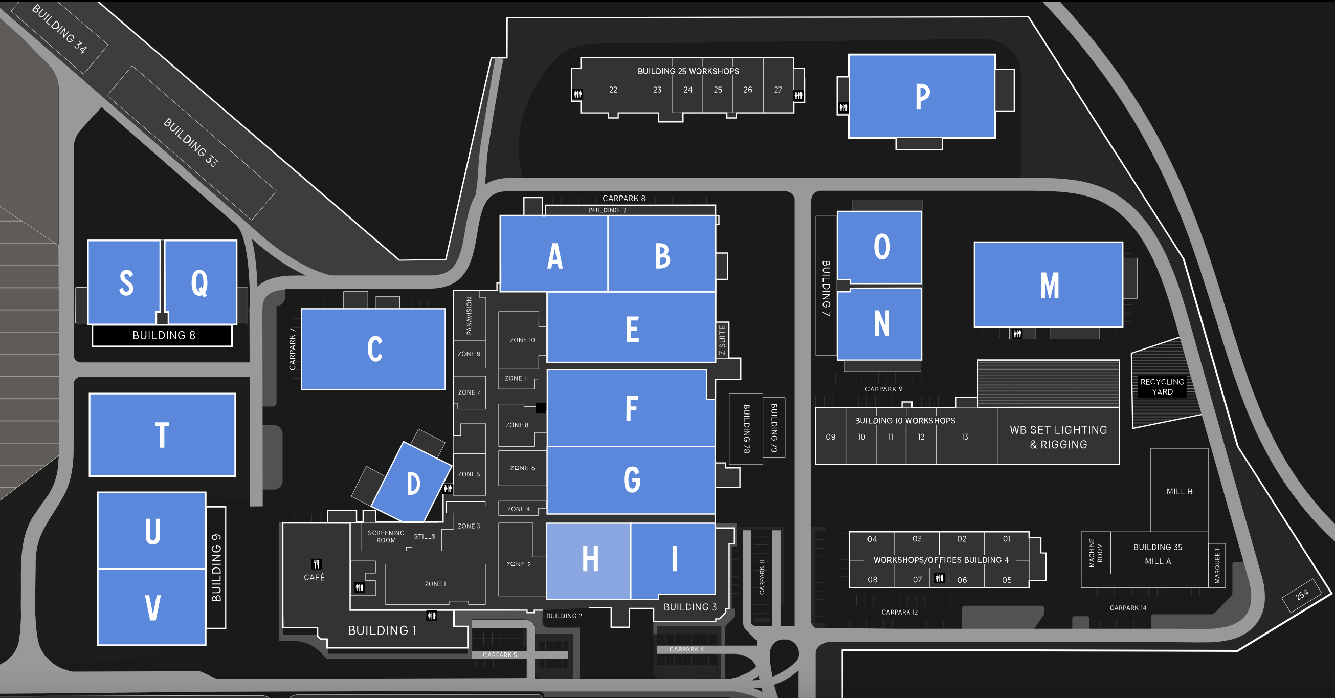Warner Bros. Studios Leavesden SS H Map Detail