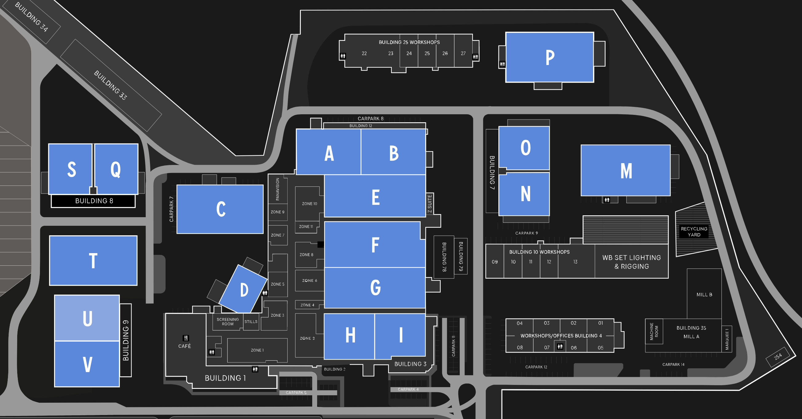 Warner Bros. Studios Leavesden SS U Map Detail